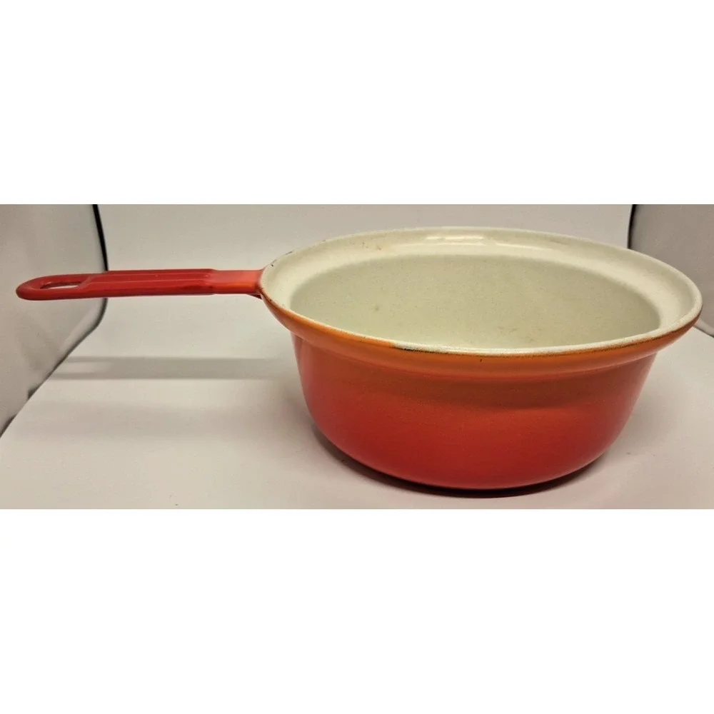 Descoware 89-A 18 M Belgium Flame Orange Cast Iron Saucepan NO LID